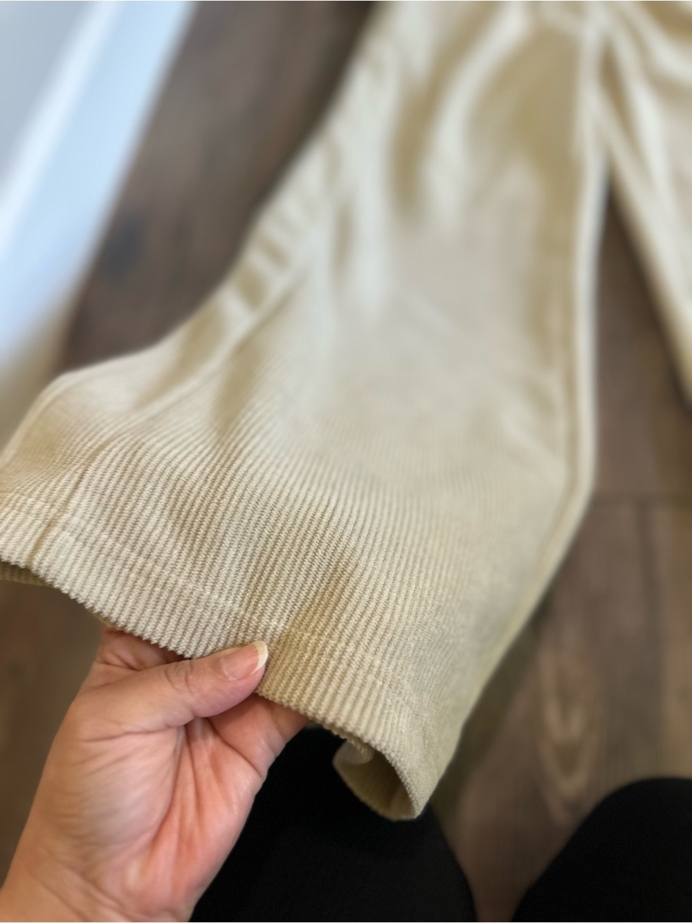 HALARA Wide-Leg Ribbed Corduroy Pants in Cream Beige - Picture 15 of 15